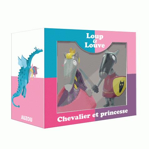 Figurines duo ; Loup chevalier et Louve princesse