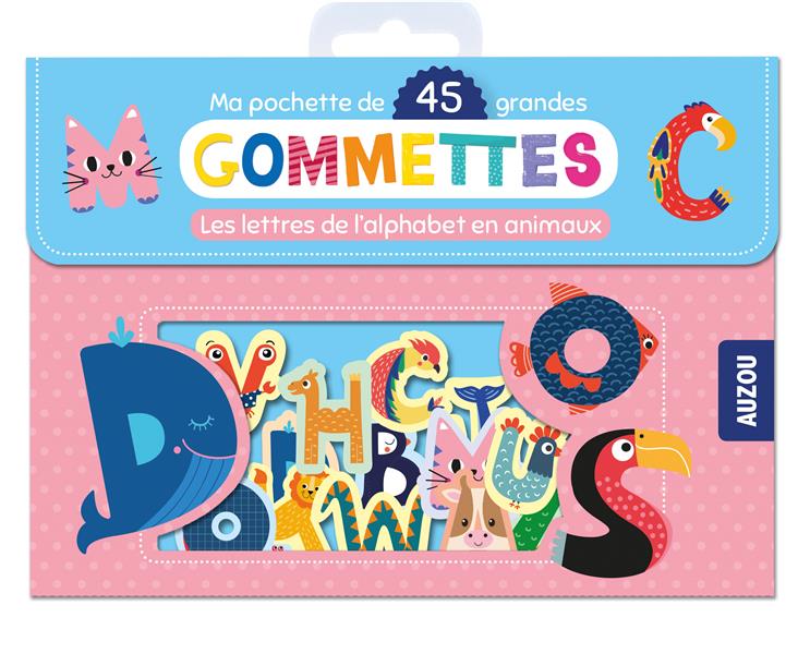 Ma pochette de gommettes : ma pochette de 45 grandes gommettes : les lettres de l'alphabet en animaux