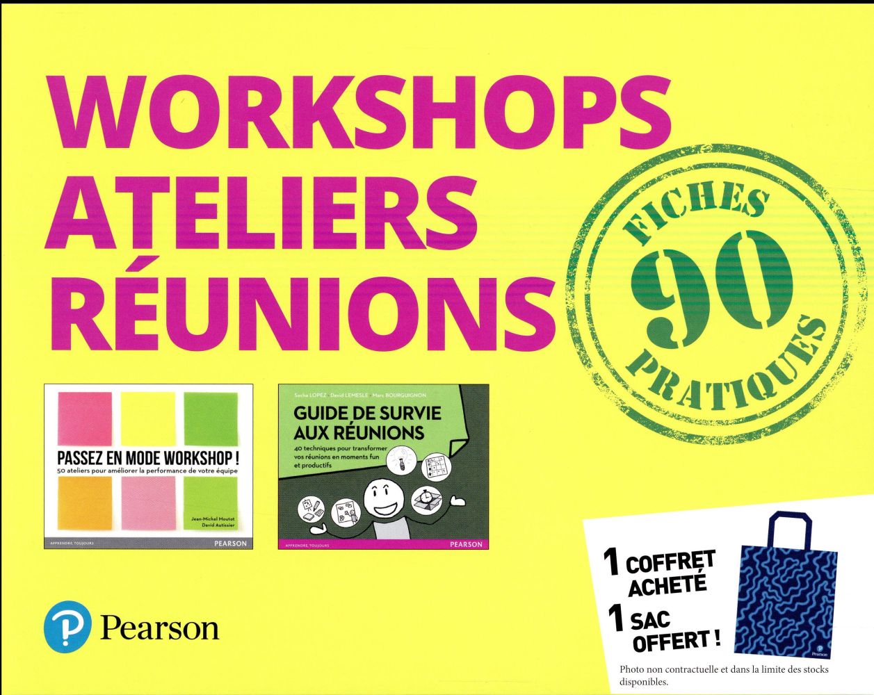 Workshops, ateliers, réunions ; 90 fiches pratiques ; coffret