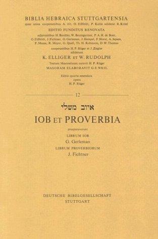 Job, proverbes - biblia hebraica stuttgartensia