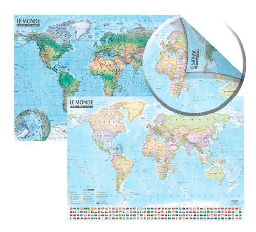 Carte du monde : politique et physique 1/31m