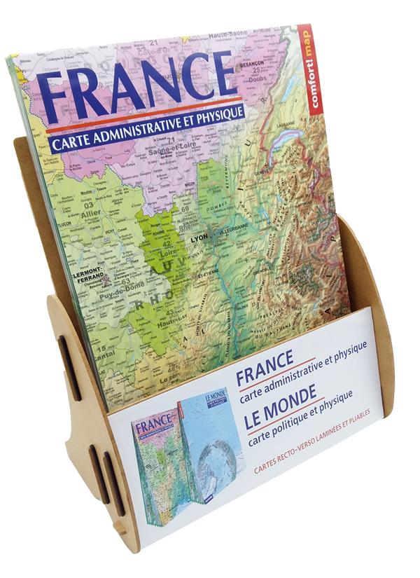 Display 5 * france 1/1.500.000  carte administrative et physique (format xxl, laminee)