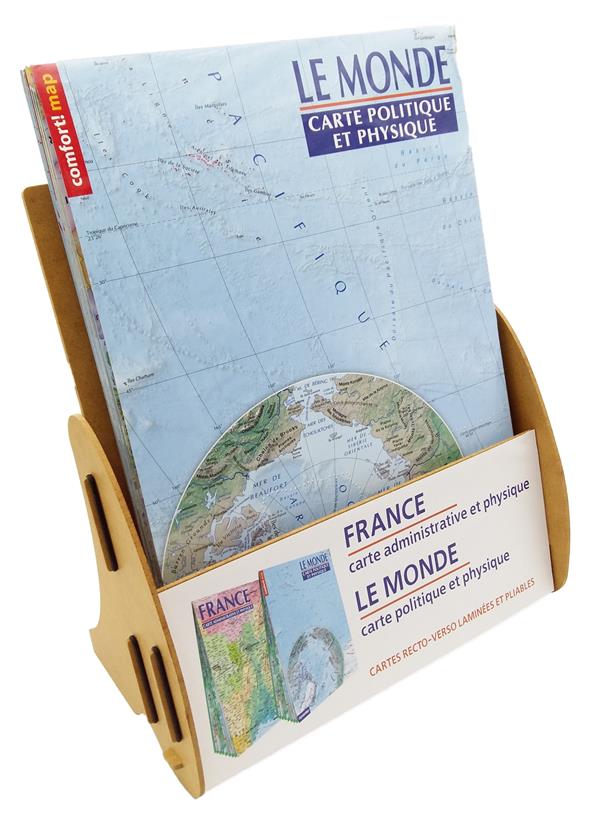 Display 5 * monde 1/31.000.000  carte politique et physique (format xxl, laminee)