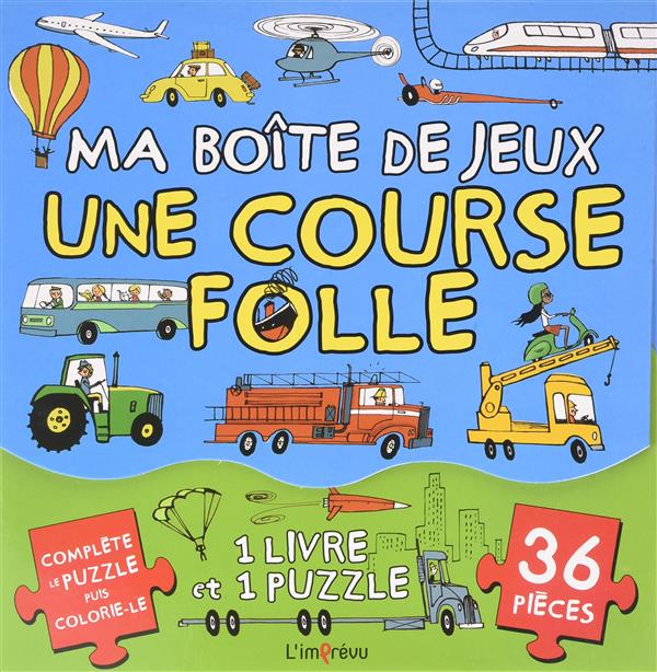 Ma boîte de jeux ; une course folle ; 1 livre et 1 puzzle