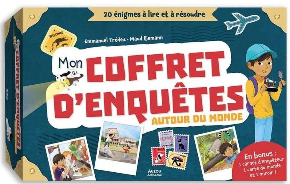 Mon coffret d'enquêtes autour du monde : 20 énigmes à lire et à résoudre