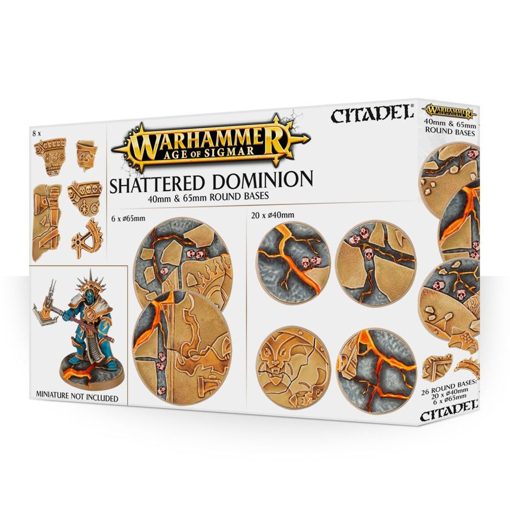 Shattered Dominion: socles ronds de 40 et 65mm