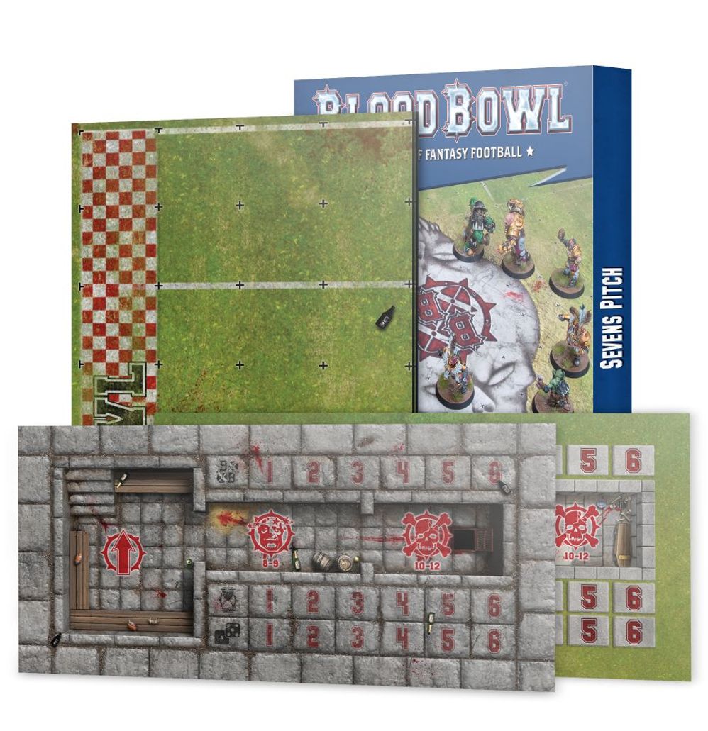 Terrain de Blood Bowl à Sept: terrain et fosses double face pour Blood Bowl à Sept