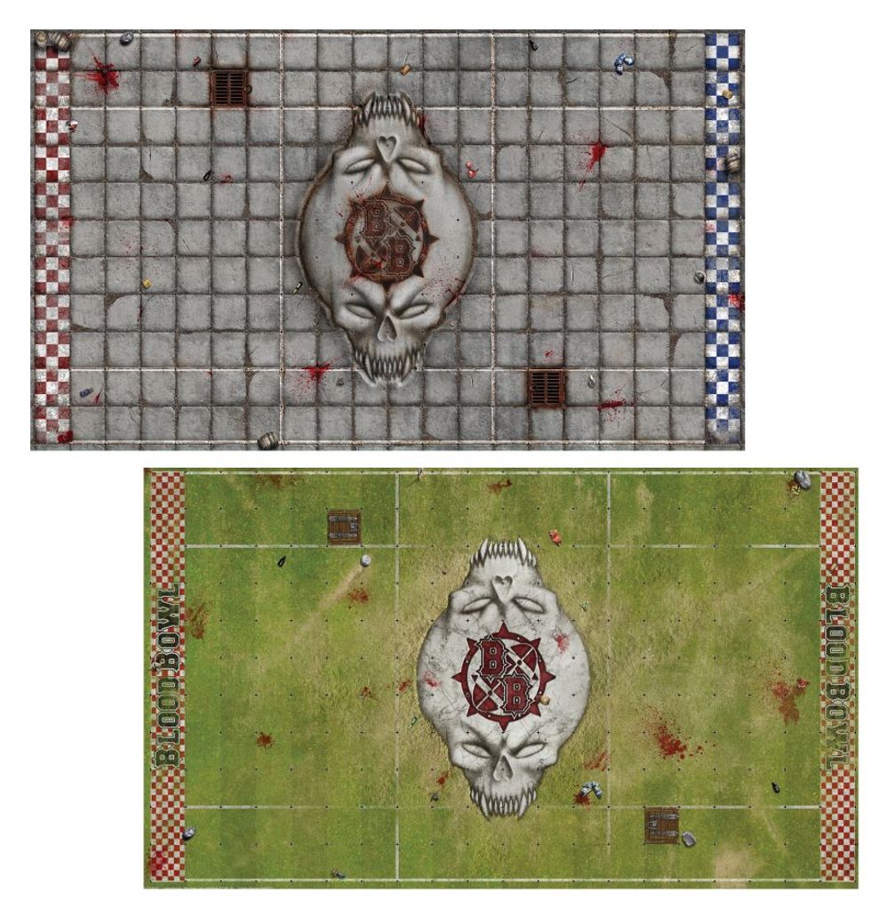 Terrain de Blood Bowl à Sept: terrain et fosses double face pour Blood Bowl à Sept