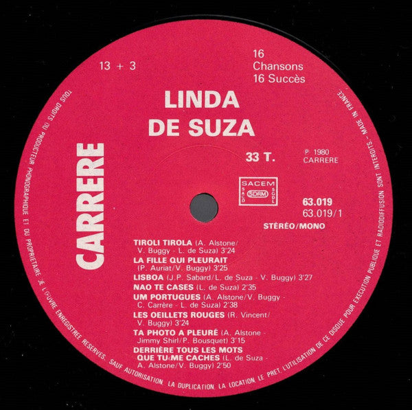 Linda De Suza –16 Chansons 16 Succès [Vinyle 33Tours]