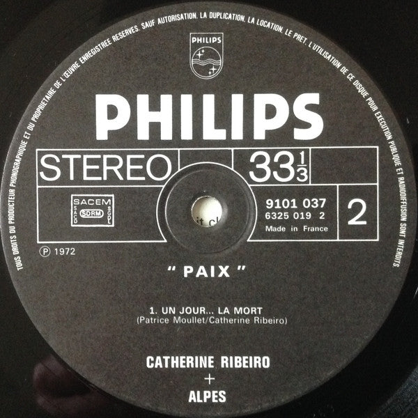 Catherine Ribeiro + Alpes – Paix [Vinyle 33Tours]