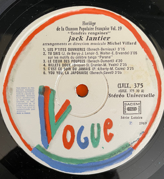 Jack Lantier – Tendres Rengaines [Vinyle 33Tours]