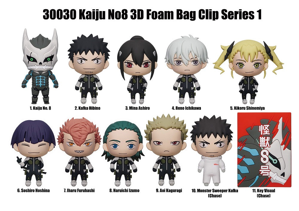 Kaiju No. 8 - Assortiment en blind box de figurines de sac de collection en mousse (Série 1) (24 pcs)