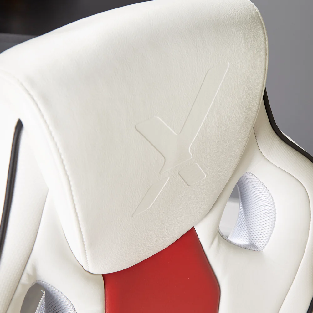 X Rocker - Siège de bureau Maverick réglable en hauteur blanc et rouge avec support lombaire