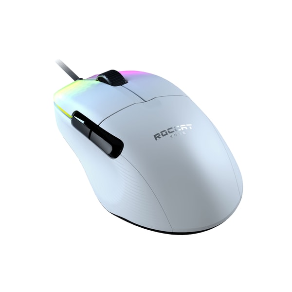 Roccat - Souris de jeu optique RGB hyperlégère, ergonomique et ultraperformante Kone Pro Blanche