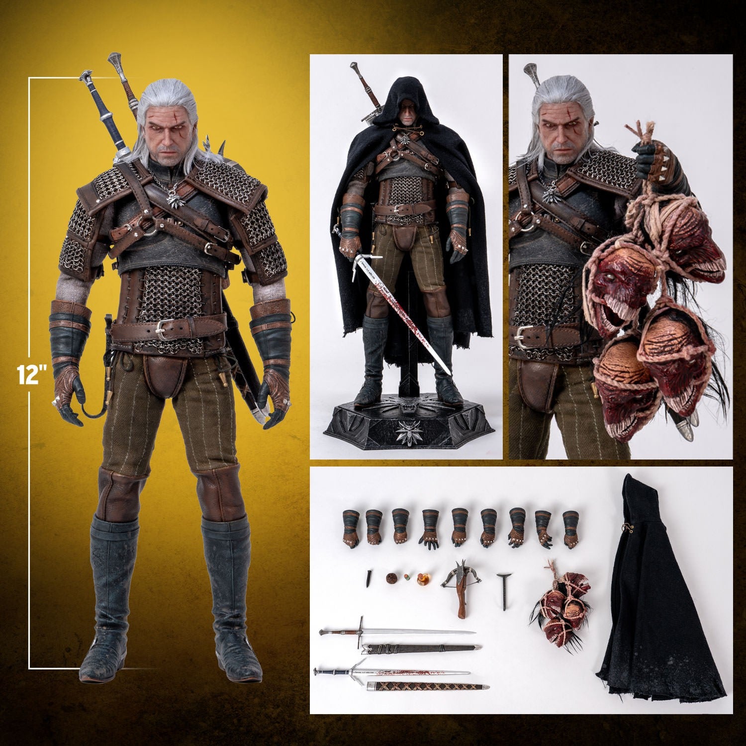 PureArts - 1:6 Articulated Figures - The Witcher 3 : Wild Hunt - Geralt de Riv Figurine 30cm