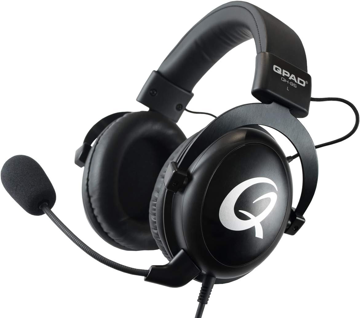 QPAD - QH-95 High End Stereo and 7.1 USB Gaming Headset, Closed Ear, Noise Cancelling detachable Microphone, Multiplatform