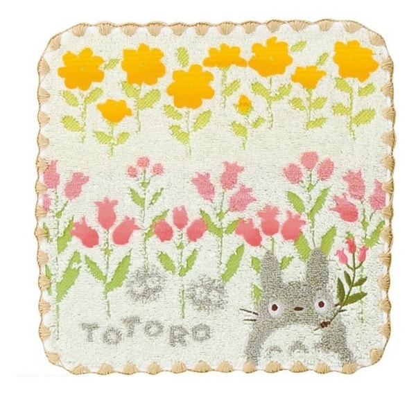 Ghibli - Mon Voisin Totoro - Mini Serviette Totoro Fleurs Sauvages 25x25cm