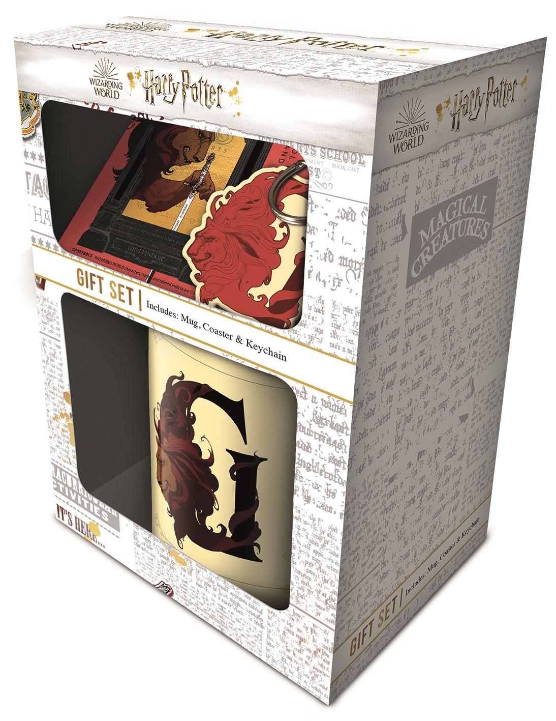 Harry Potter - Coffret cadeau : tasse, sous-verre et porte-clés Gryffondor