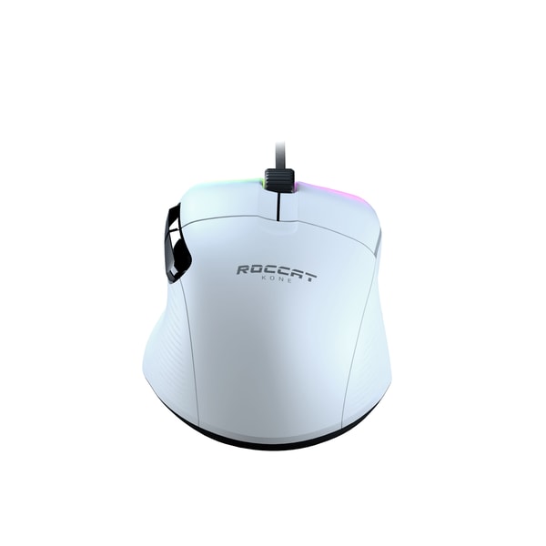 Roccat - Souris de jeu optique RGB hyperlégère, ergonomique et ultraperformante Kone Pro Blanche