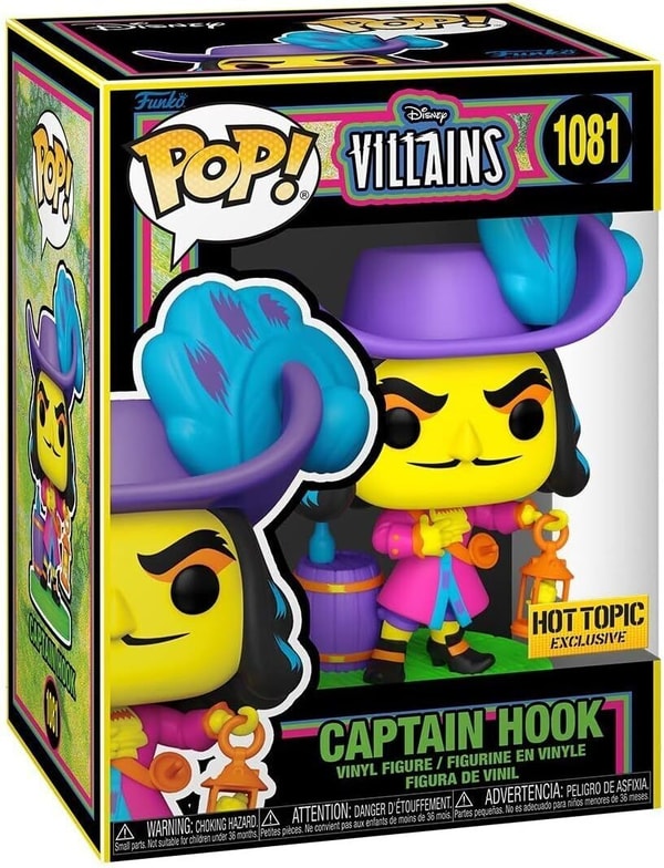 Funko Pop! Disney: Villains - Captain Hook (Blacklight) - Hot Topic Exclusive