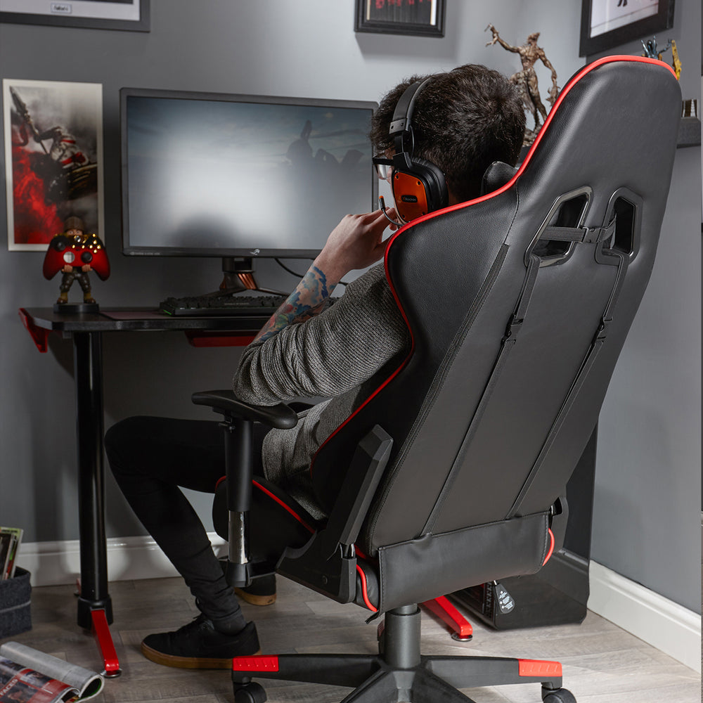 X Rocker - Bravo PC Office Red and Black Gaming Chair