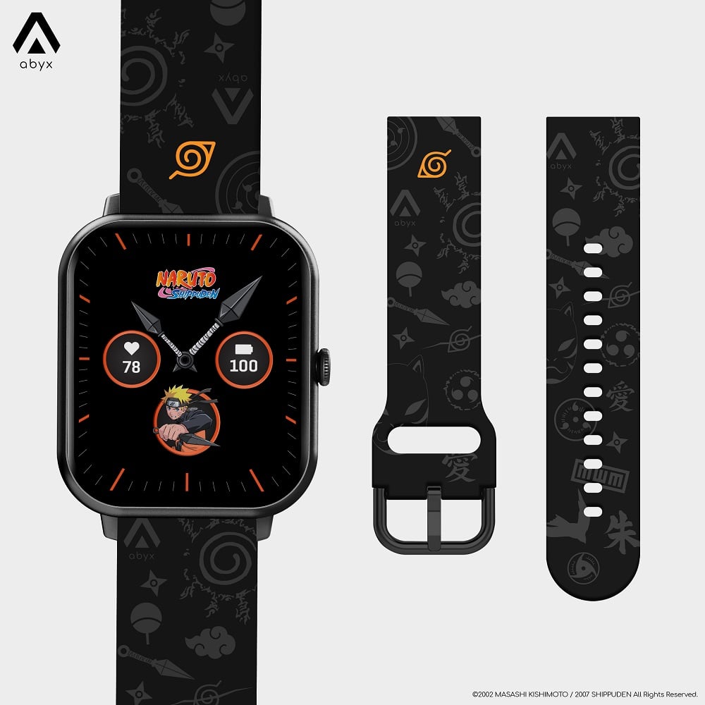 Abyx Fit - Bracelet universel Naruto Shippuden - Symbole Konoha 20mm pour montre connectée