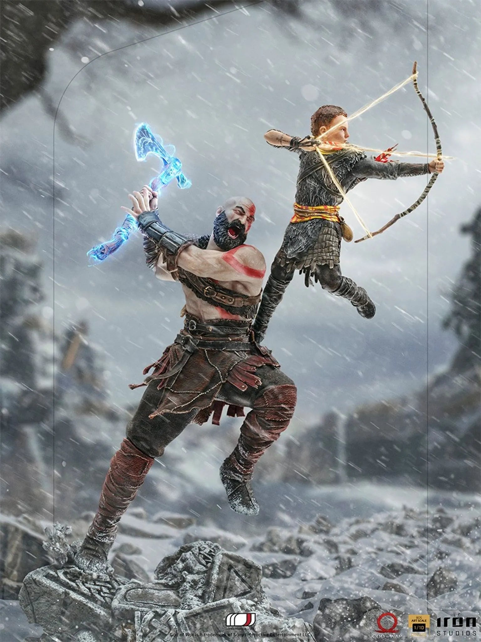 Iron Studios - BDS Arts Scale 1/10 - God of War - Kratos and Atreus Statue 34cm