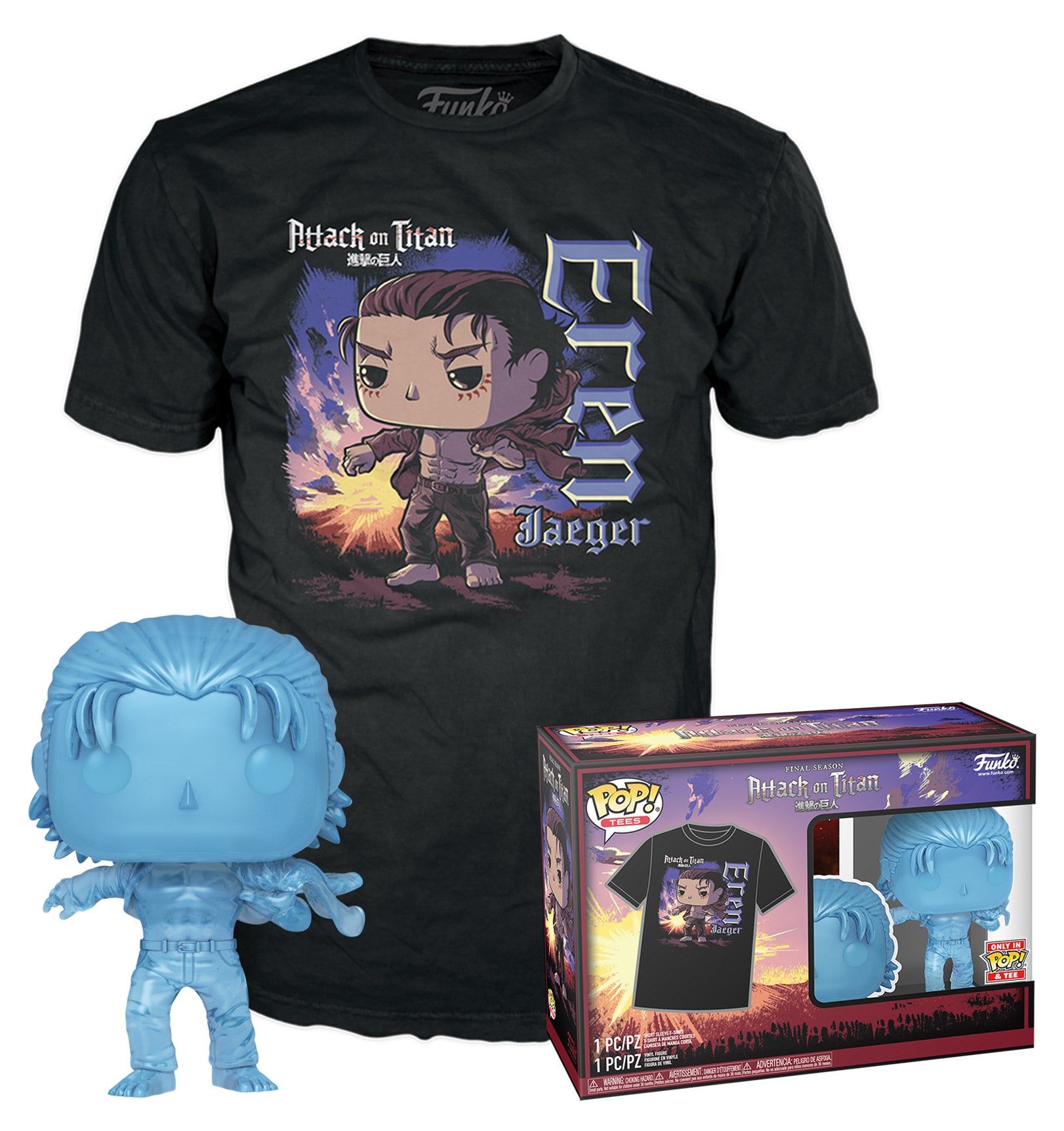 Funko Pop! & Tee: Attack on Titan - Eren (with Marks) - XL