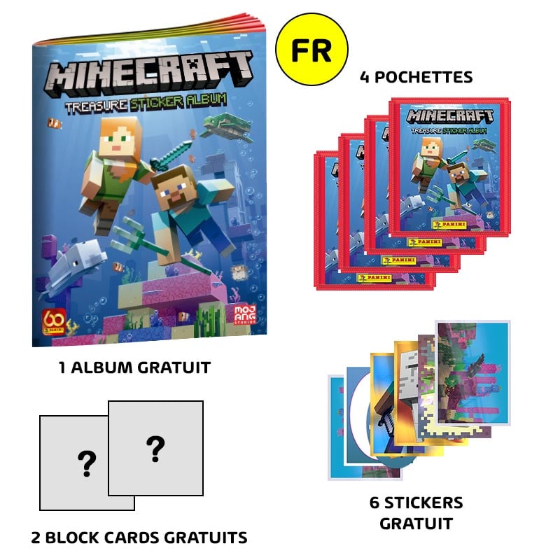 Panini - Album d'autocollants Trésor de Minecraft