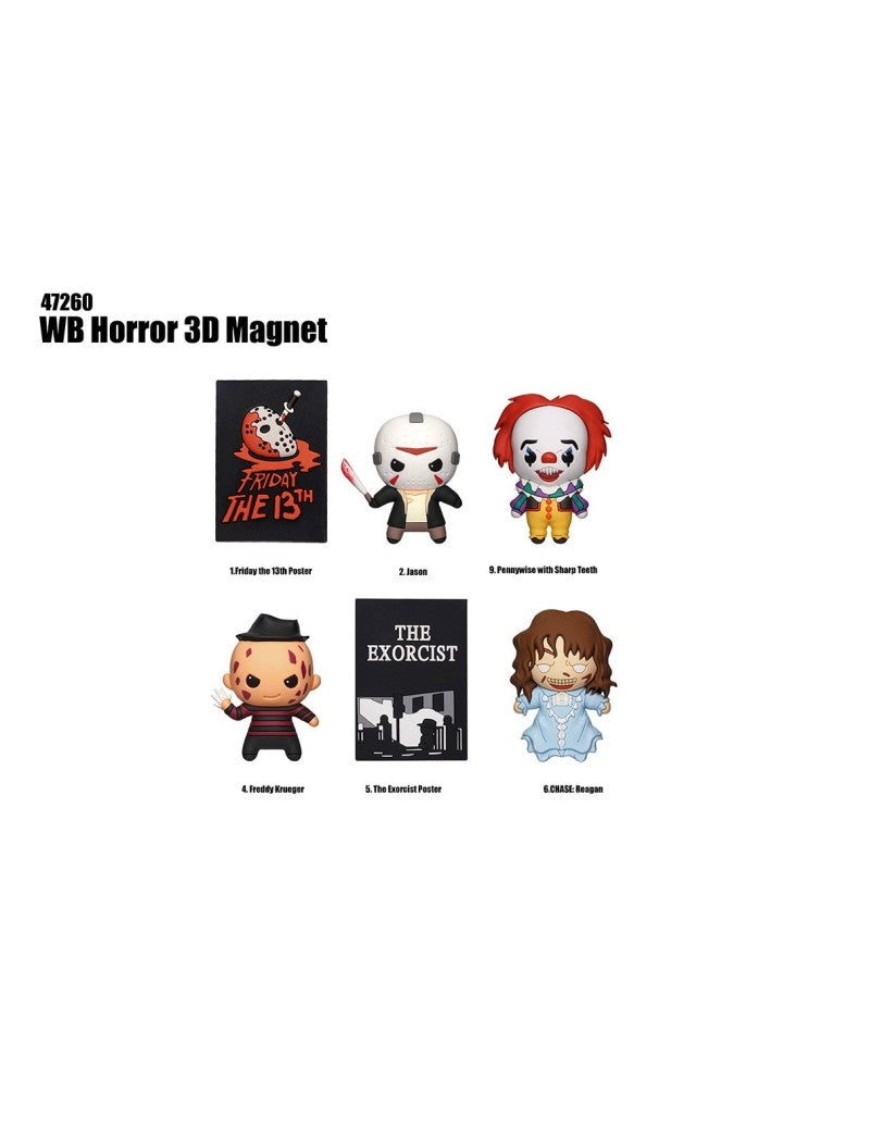 Warner Bros Horror - Assortiment en blind box d'aimants de collection en mousse (Série 1) (12 pcs)