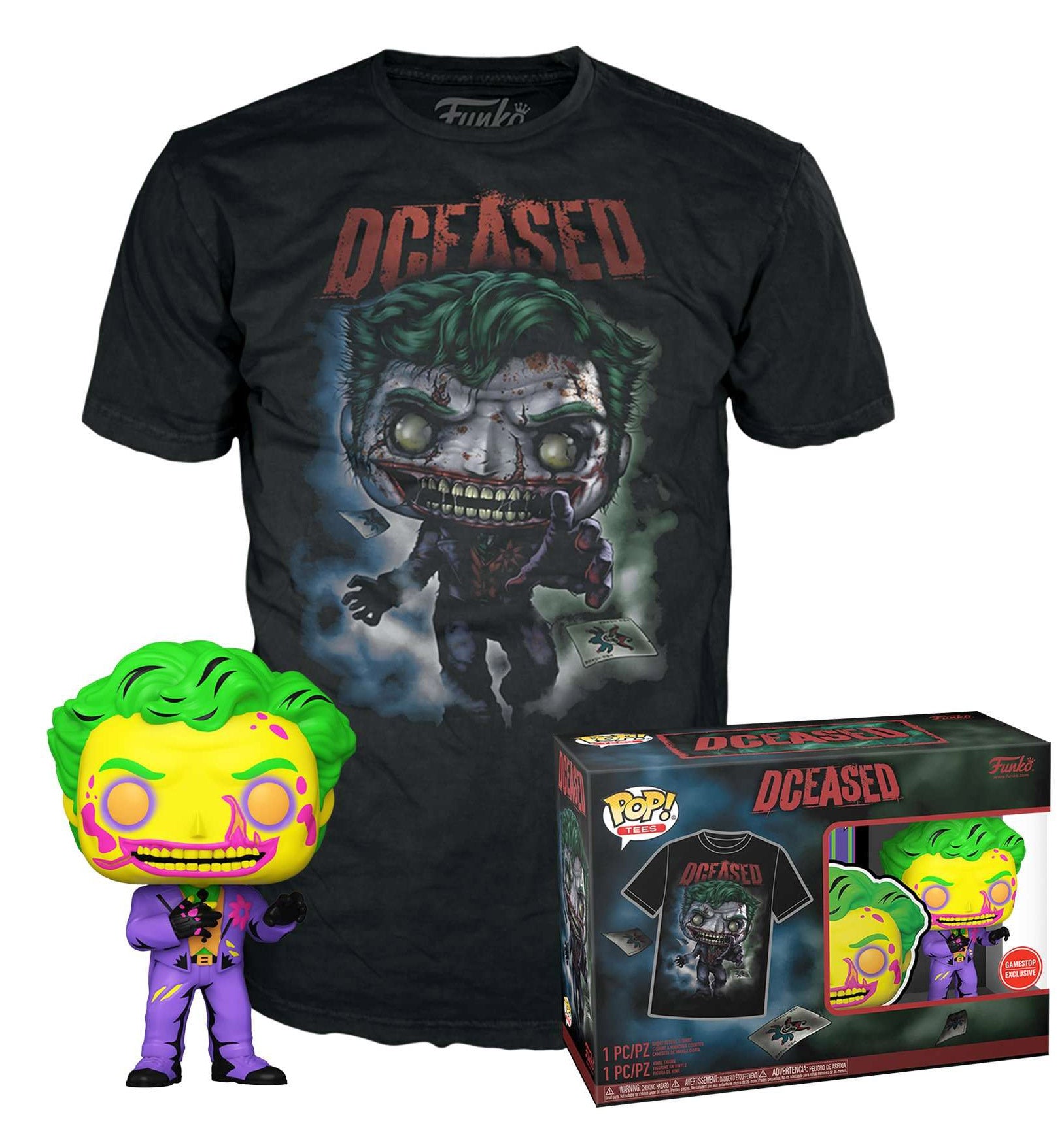 Funko Pop! & Tee: Dceased - The Joker (Blacklight) - S