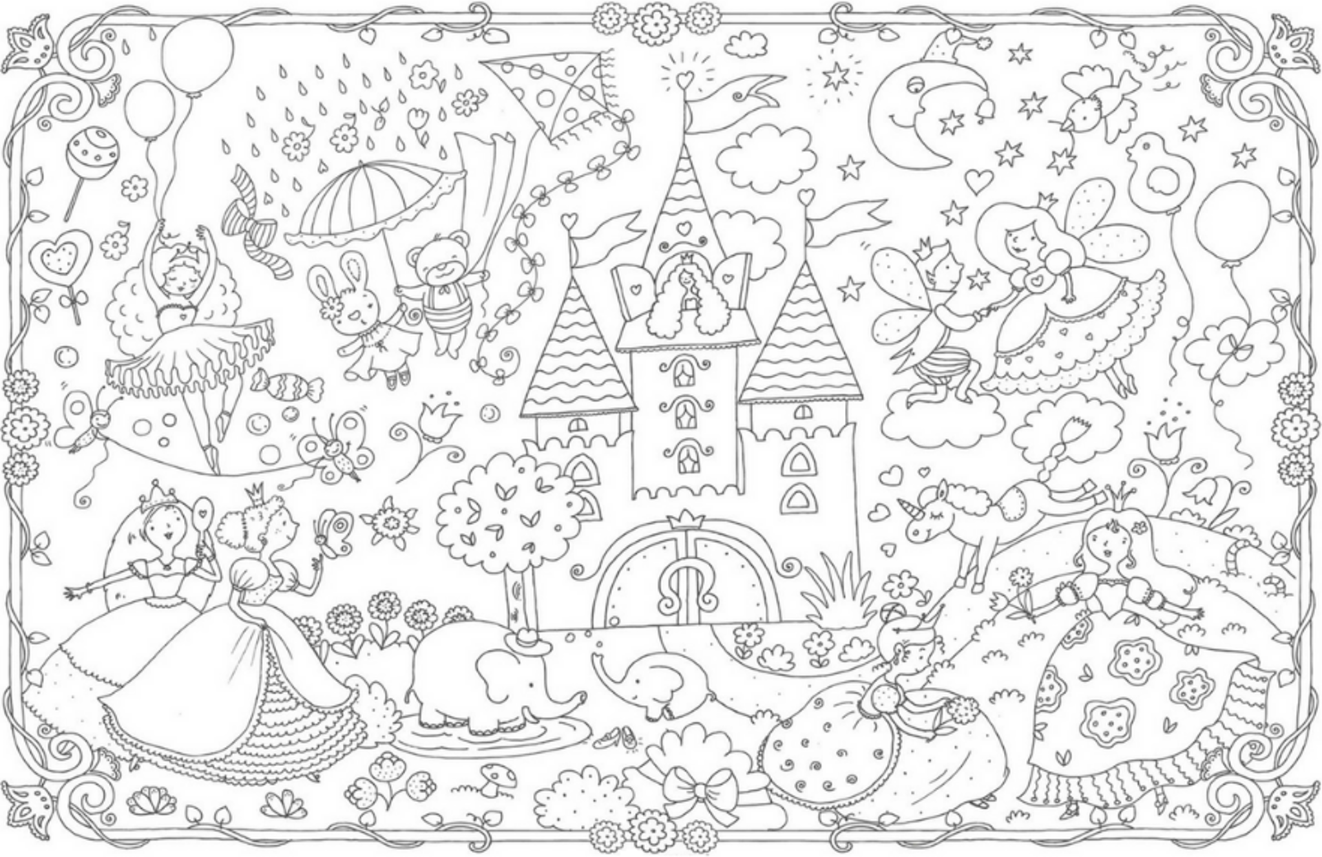 Monumi - Poster Géant Coloriable XXL "Princesses I"