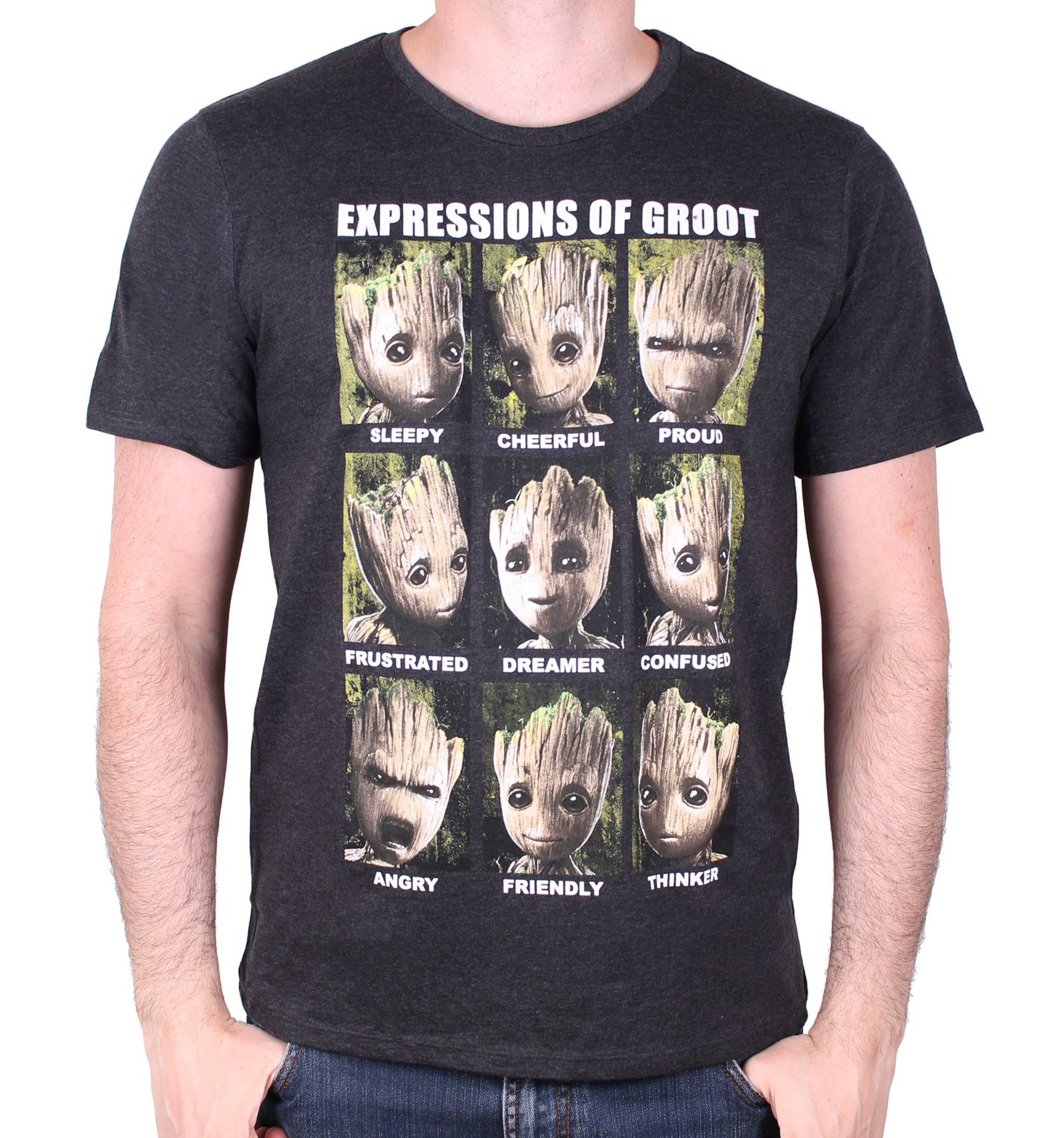 Marvel - Guardians of the Galaxy Vol.2 Expressions of Groot Black T-Shirt - XXL