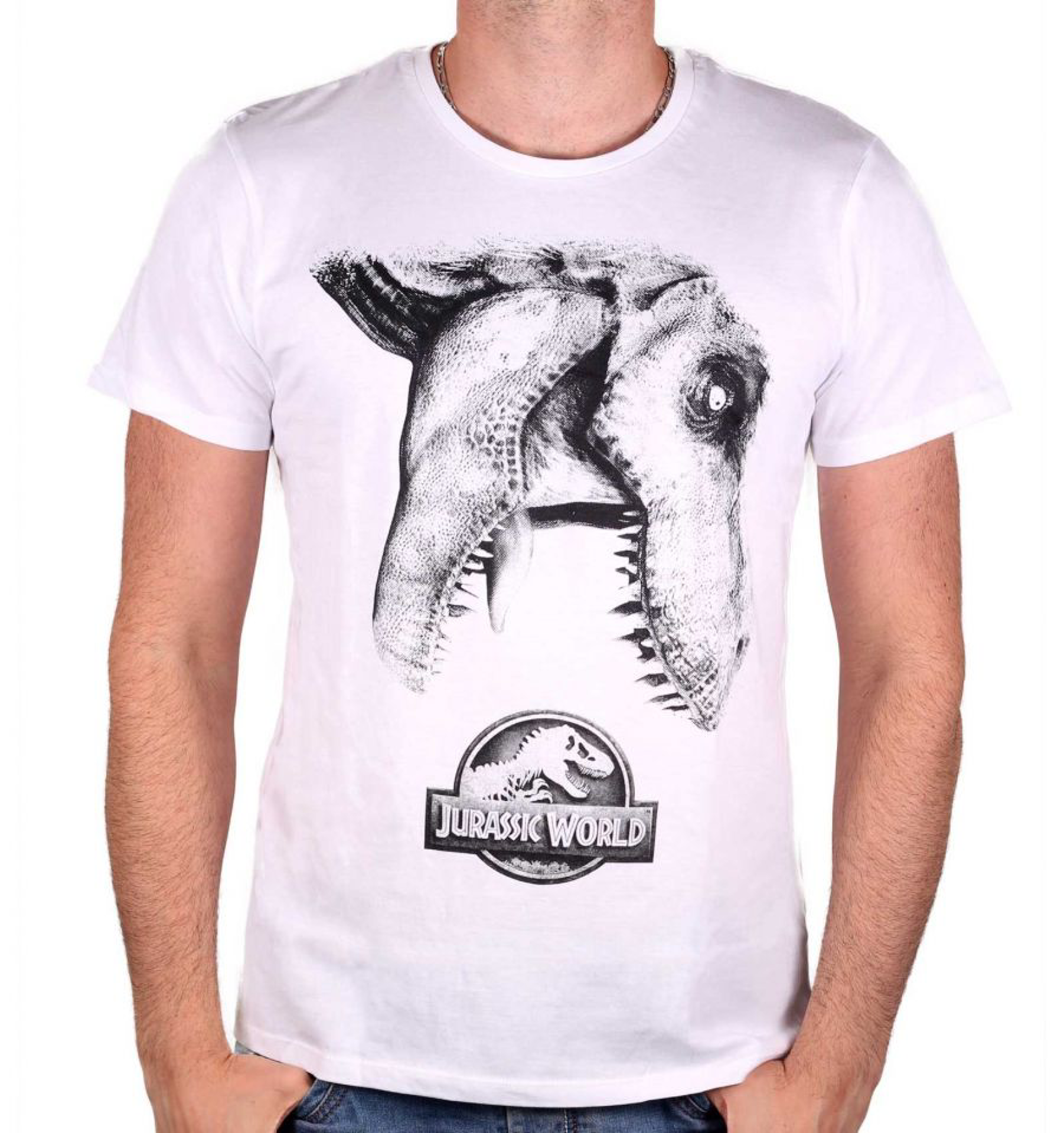 Jurrasic World - Tyrannosaur Logo White T-Shirt M