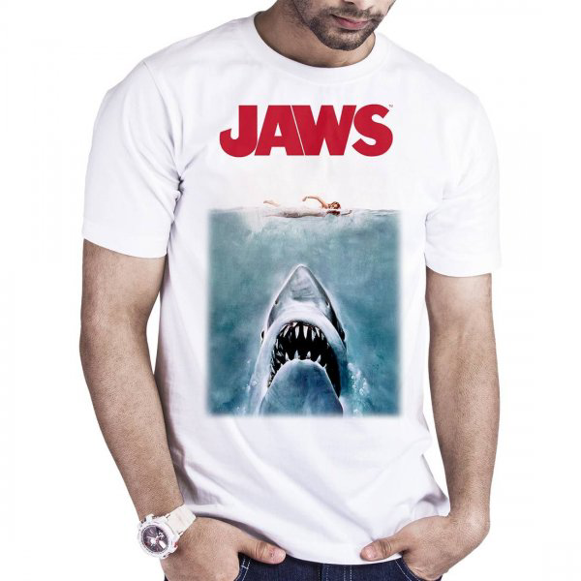 Jaws - Original Poster White T-Shirt S