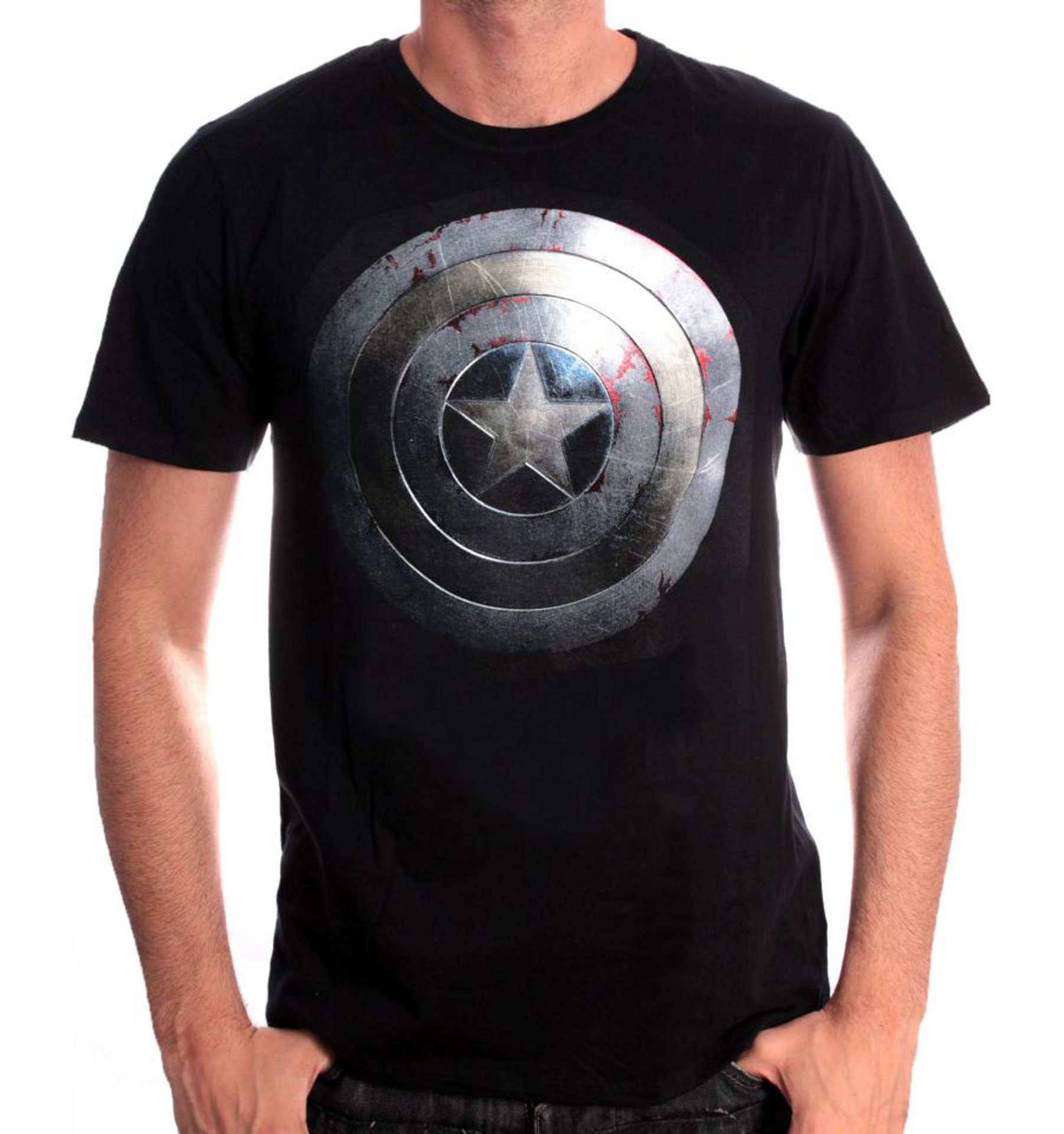 Marvel - Captain America Shield Black T-Shirt XXL