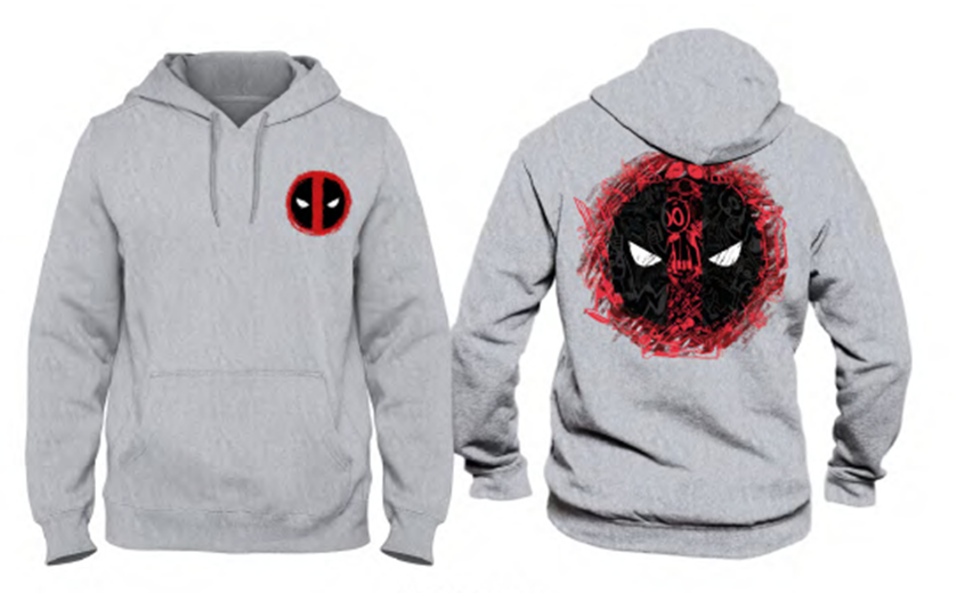 Marvel - Deadpool Logo Grey Men's Sweat Hoodie - L