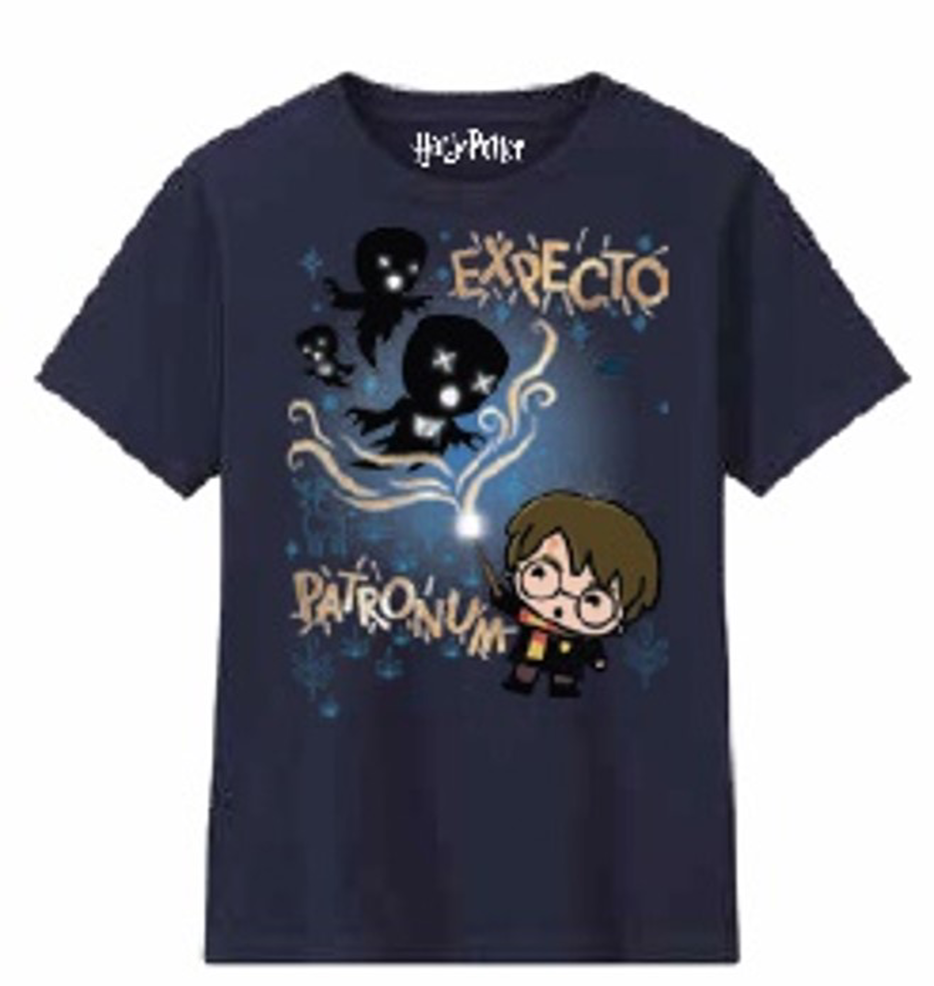 Harry Potter - T-Shirt Bleu Marine Expecto Patronum - Garçon 10 Ans