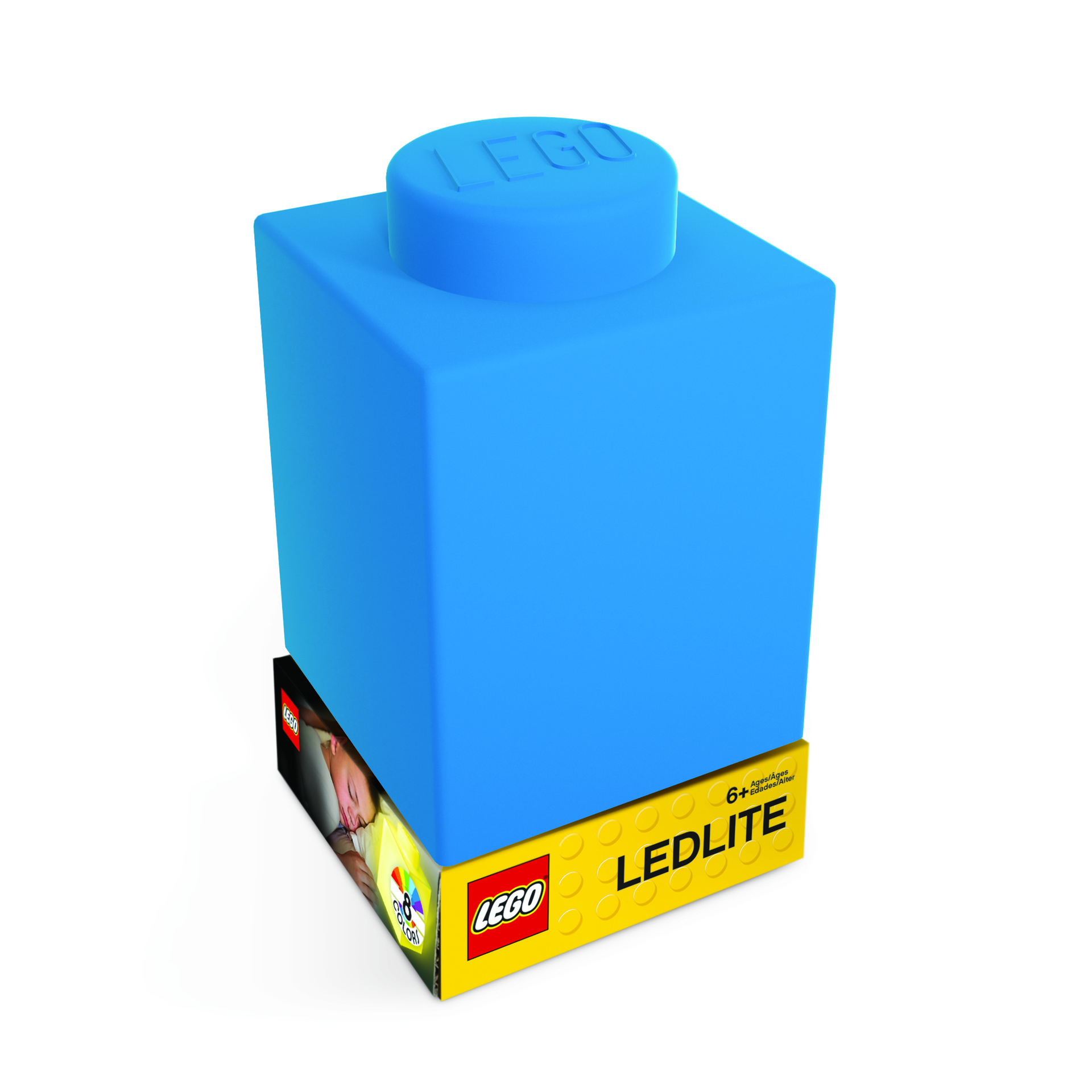 Veilleuse LED en silicone brique Lego - Bleu