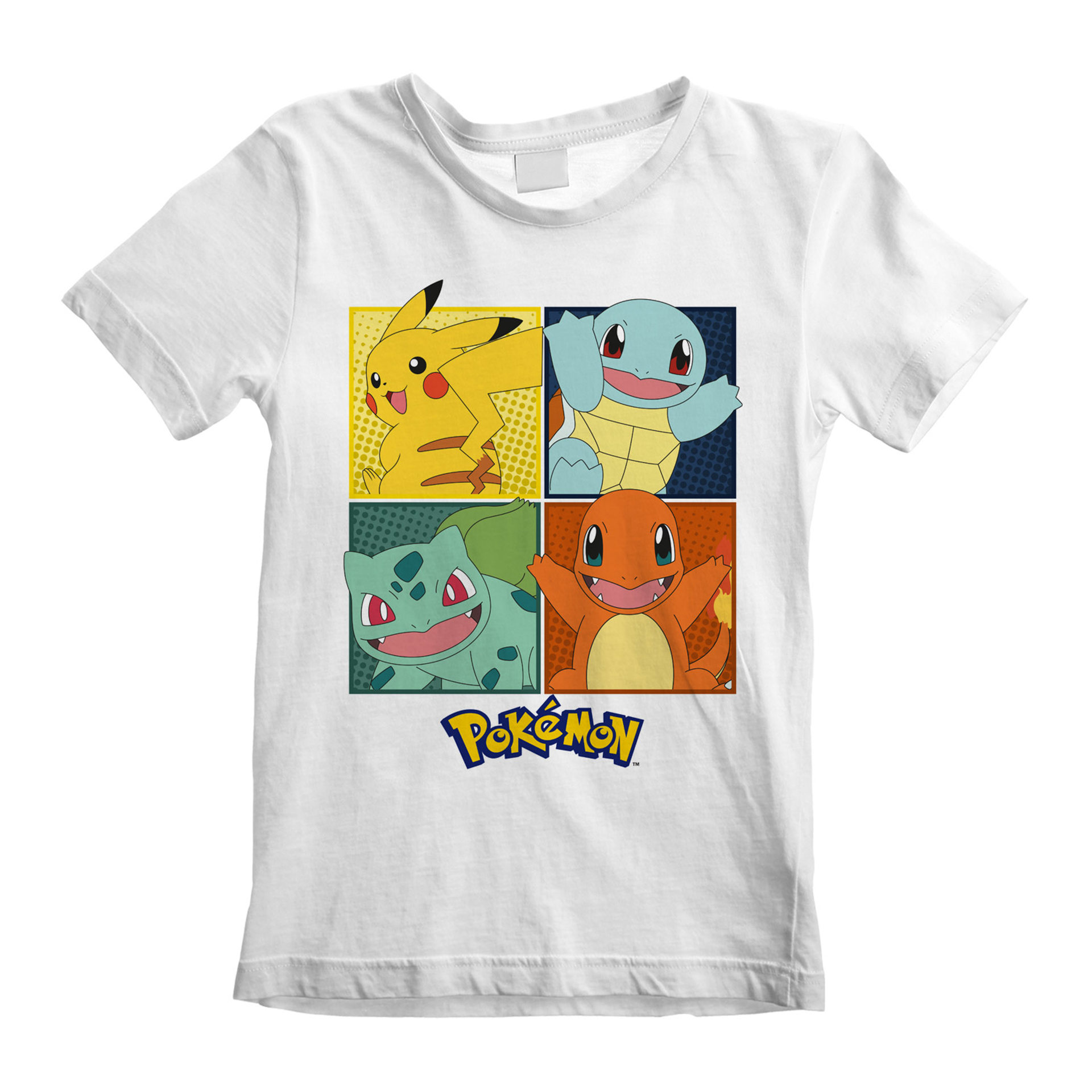 Nintendo - T-shirt Enfant Blanc Pokémon Carrés - 7-8 ans