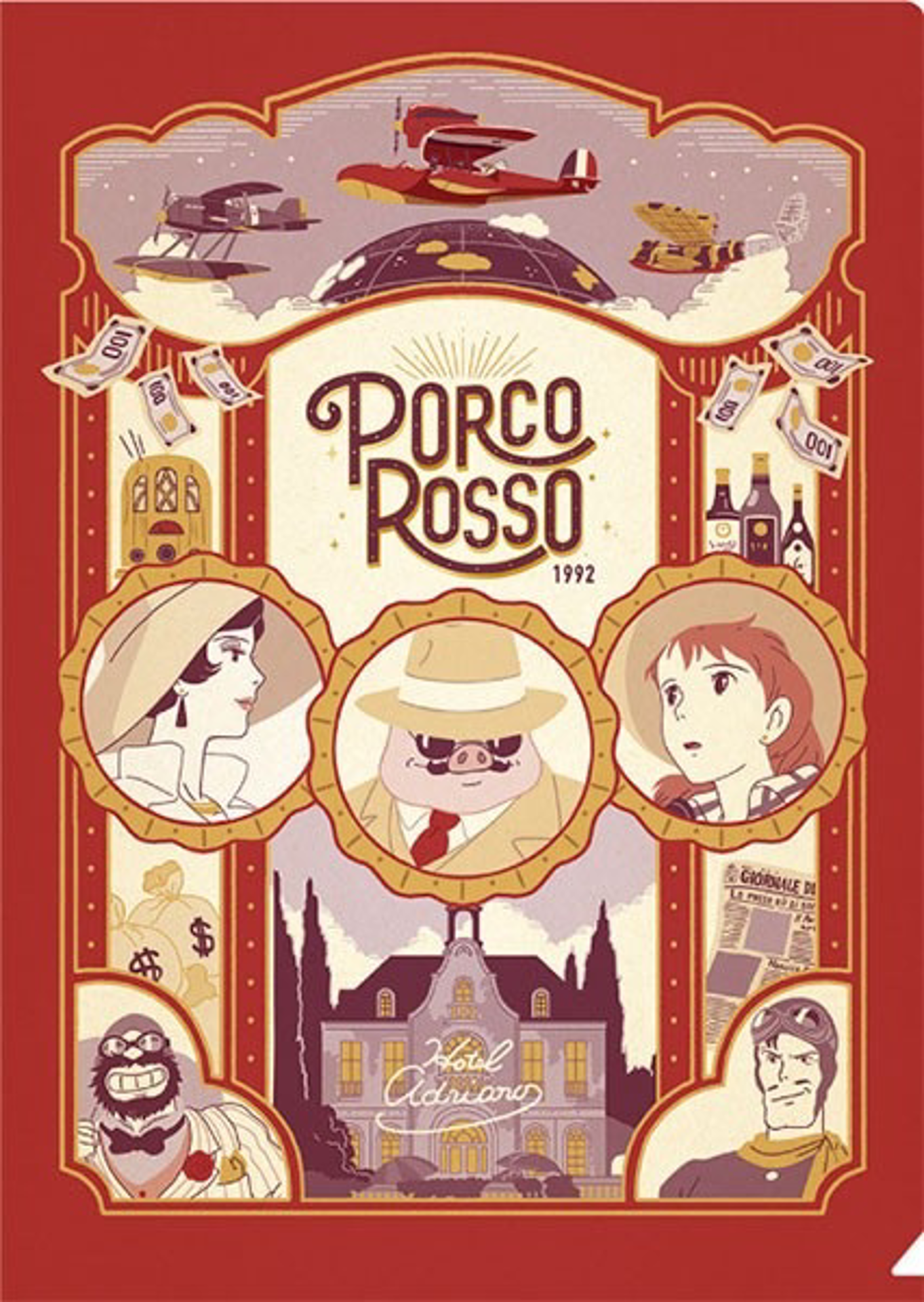 Ghibli - Porco Rosso - Chemise Art Déco A4