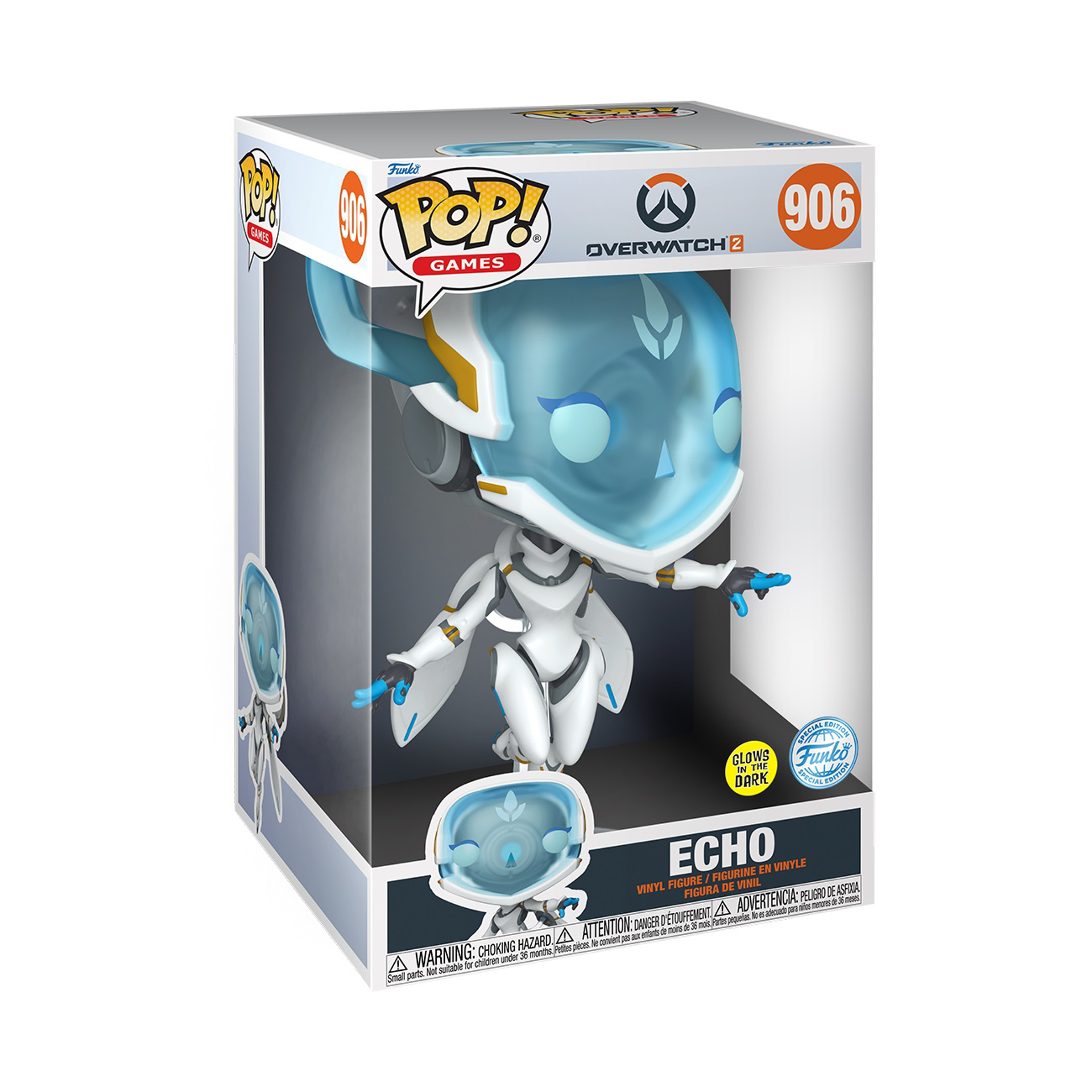 Funko Pop! Jumbo: Overwatch 2 - Echo (Glow in the Dark) 10" Super Sized Pop!