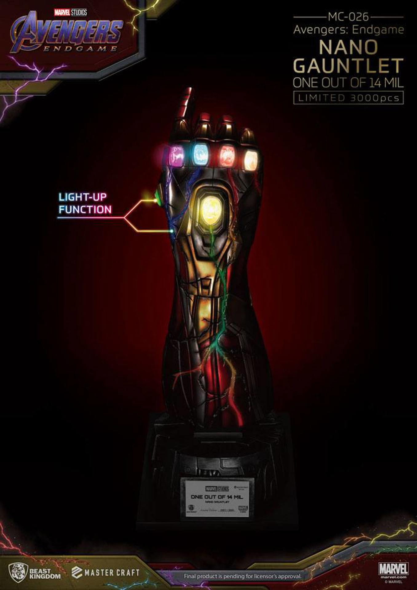 Marvel - MC-026 - Avengers : Endgame - Nano Gauntlet 1/14000605 Master Craft