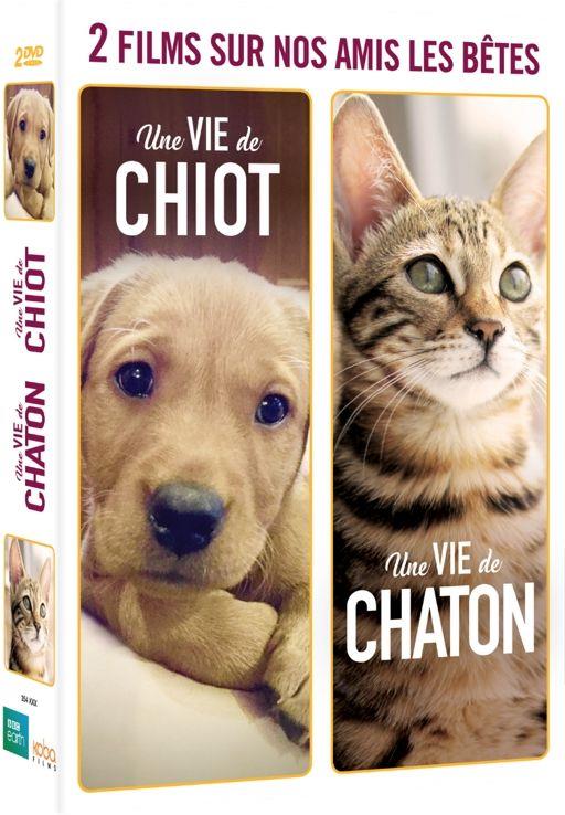 2 films sur nos amis les bêtes : Une vie de chiot + Une vie de chaton [DVD]