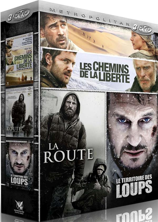 Coffret Survie 3 Films : Le Territoire Des Loups  La Route  Les Chemins De La Liberté [DVD]