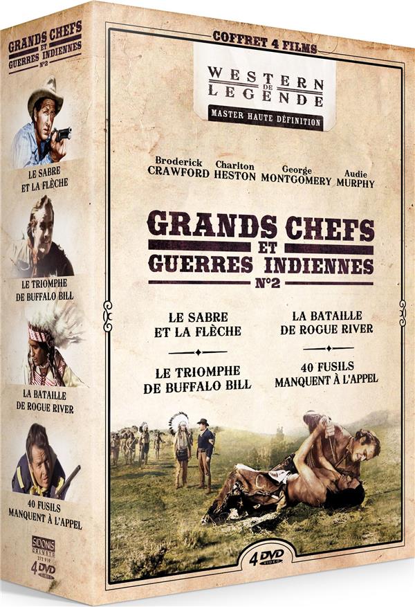 Grands chefs et guerres indiennes - Coffret : Le Sabre et la flèche + Le Triomphe de Buffalo Bill + La Bataille de Rogue River + 40 fusils manquent à l'appel [DVD]