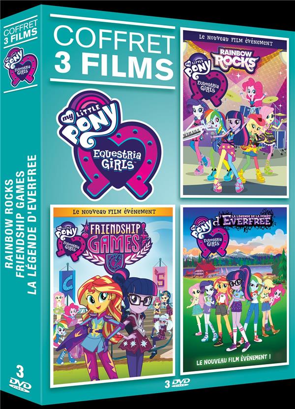 Equestria Girls 2 : Rainbow Rocks + Equestria Girls 3 : Friendship Games + Equestria Girls 4 : La légende d'Everfree [DVD]