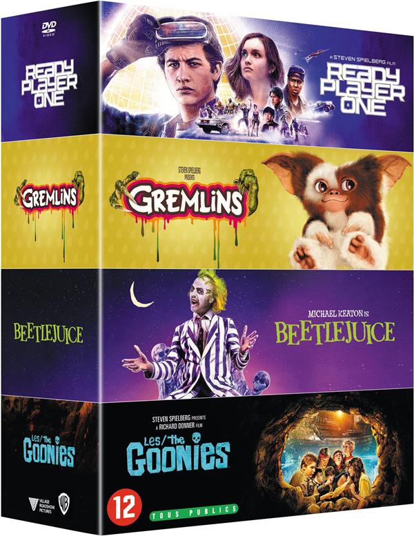 Coffret Années 80 4 Films : Les Goonies  Gremlins  Beetlejuice  Ready Player One [DVD]