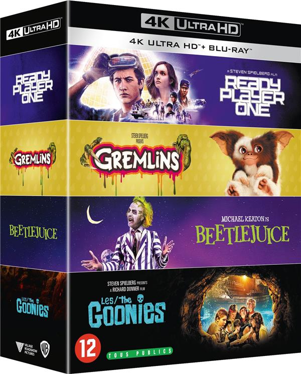 Années 1980 - 4 films collection : Les Goonies + Gremlins + Beetlejuice + Ready Player One [4K Ultra HD]