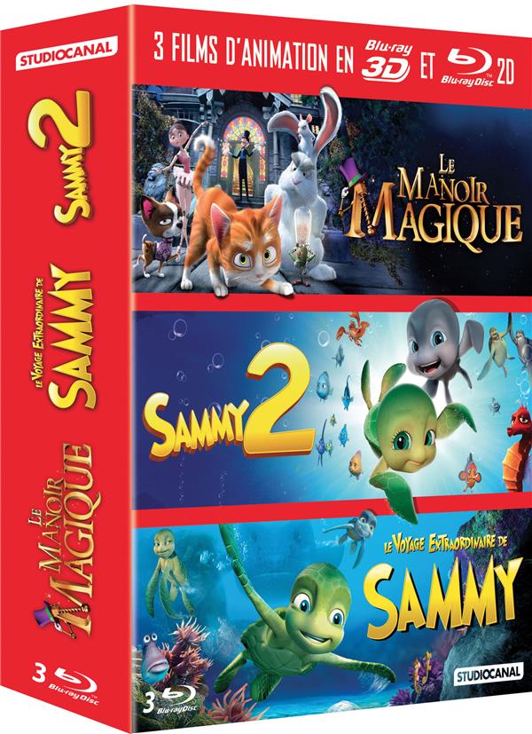 3 films d'animation en Blu-ray 3D et 2D: Le manoir magique + Sammy 2 + Le voyage extraordinaire de Sammy [Blu-ray 3D]